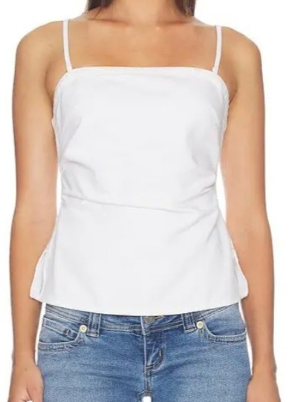 Madewell Sharona Update White Square-Neck Camisole Spaghetti Straps Size 4 New